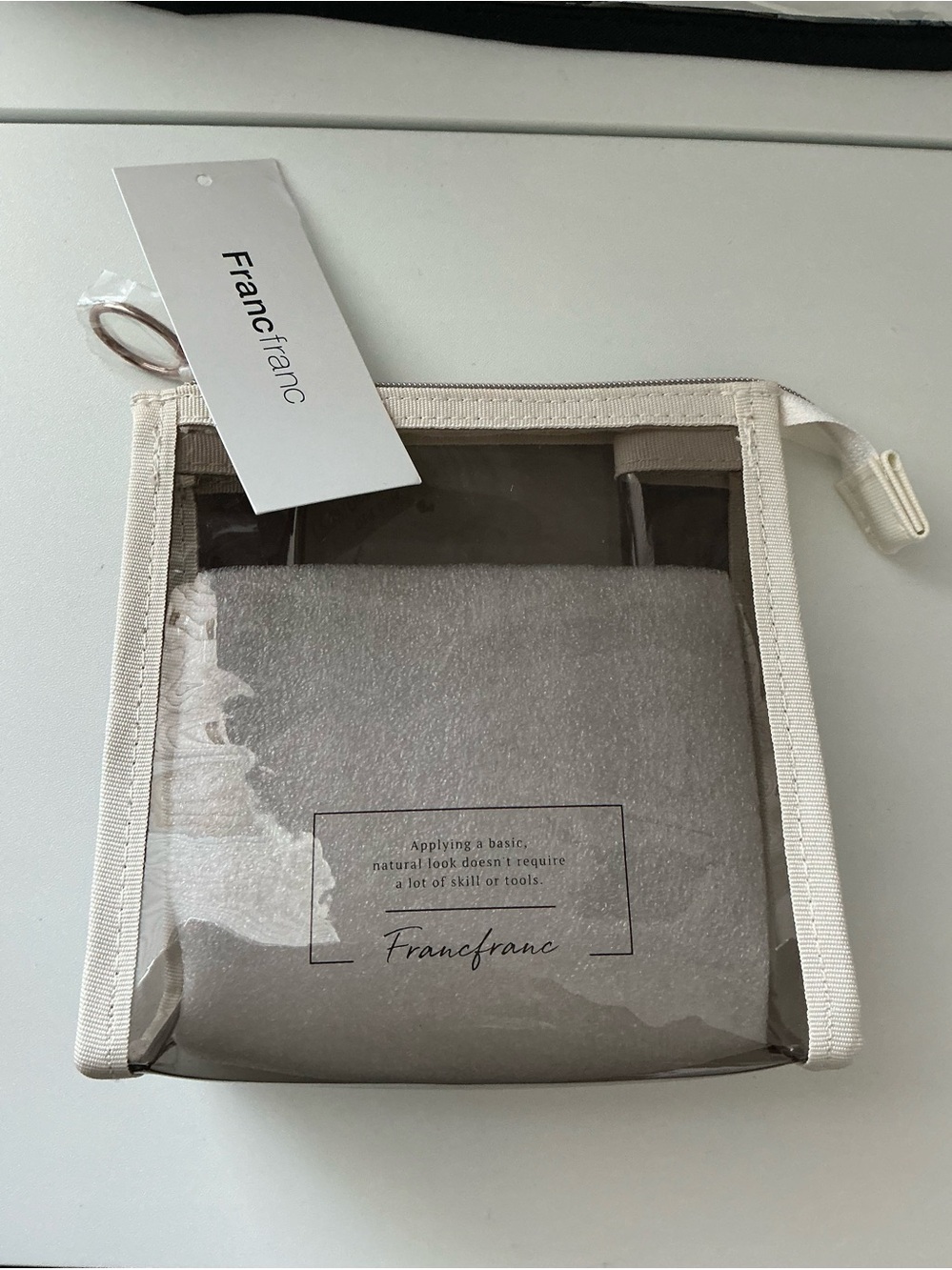 Franc-franc Clear Beige Cosmetic Pouch - Women's Bag